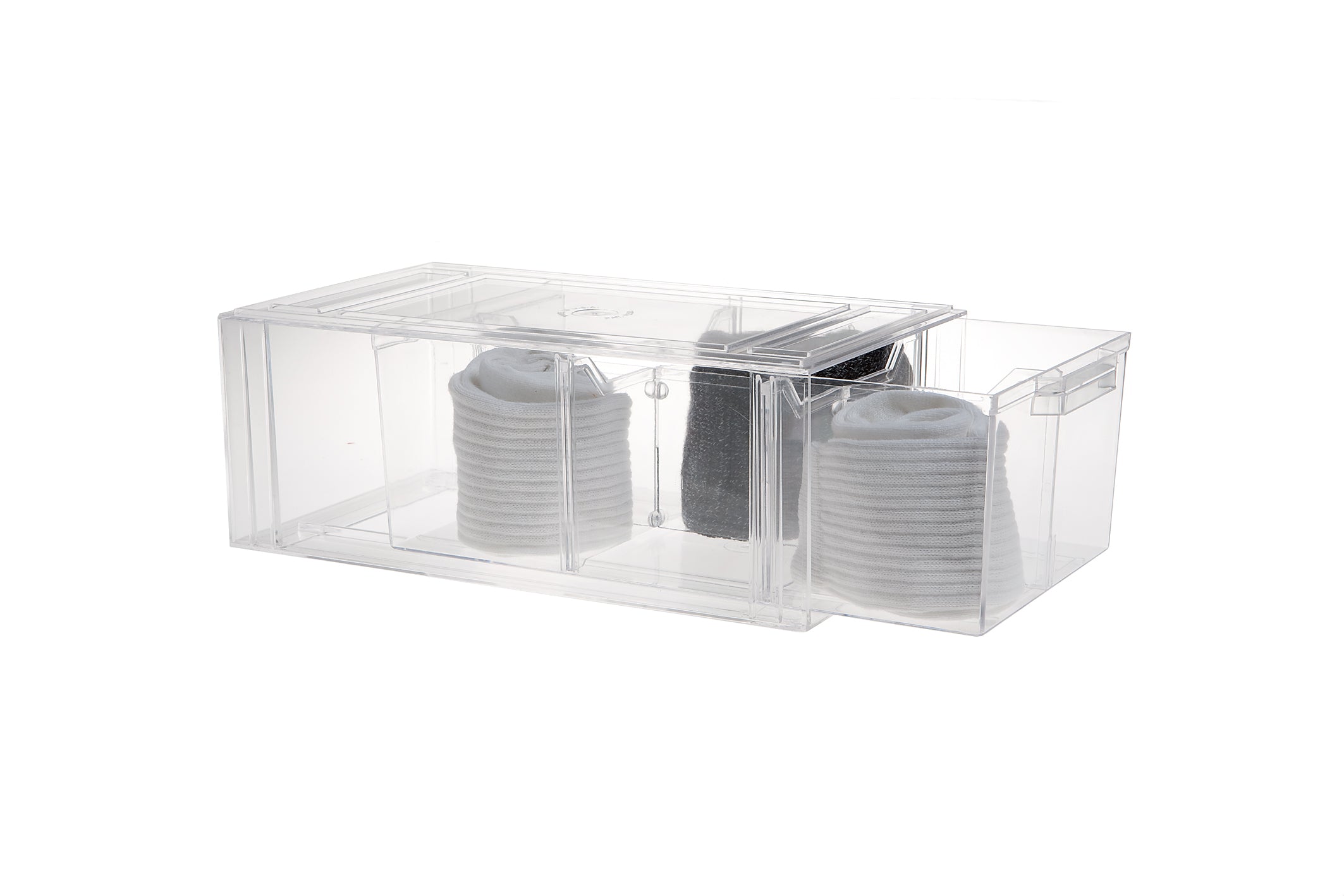 Clear Stackable Plastic Drawers for Organizing - 3 Sizes (Small, Medium, Large) - Perfect for Home Office, Bedroom, and Closet Storage