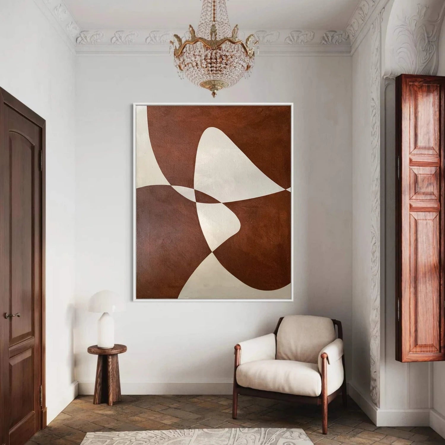 Beige & Brown Abstract Wall Art Print #BB131 - Modern Home Decor for Living Room, Bedroom & Office