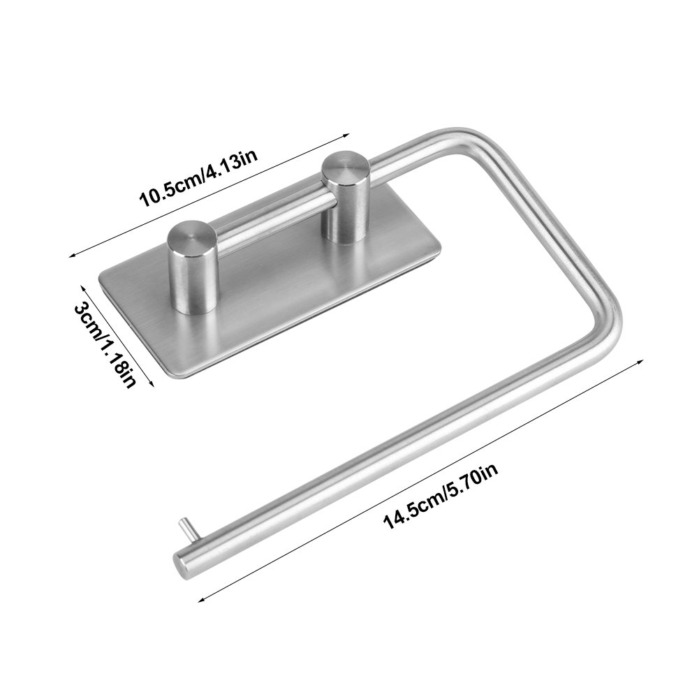 Stainless Steel Self-Adhesive Toilet Paper Holder - Wall Mounted Tissue Roll Hanger & Towel Dispenser for Bathroom, Kitchen, RV, Office (Easy Installation, No Drilling) - Perfect for Small Spaces & Home Organization