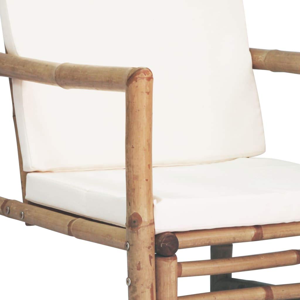 2-Piece Patio Chairs Set with Cushions & Pillows - Weather-Resistant Bamboo Outdoor Furniture for Garden, Deck, Balcony, Backyard & Poolside - Perfect for Relaxing, Entertaining & Sunbathing