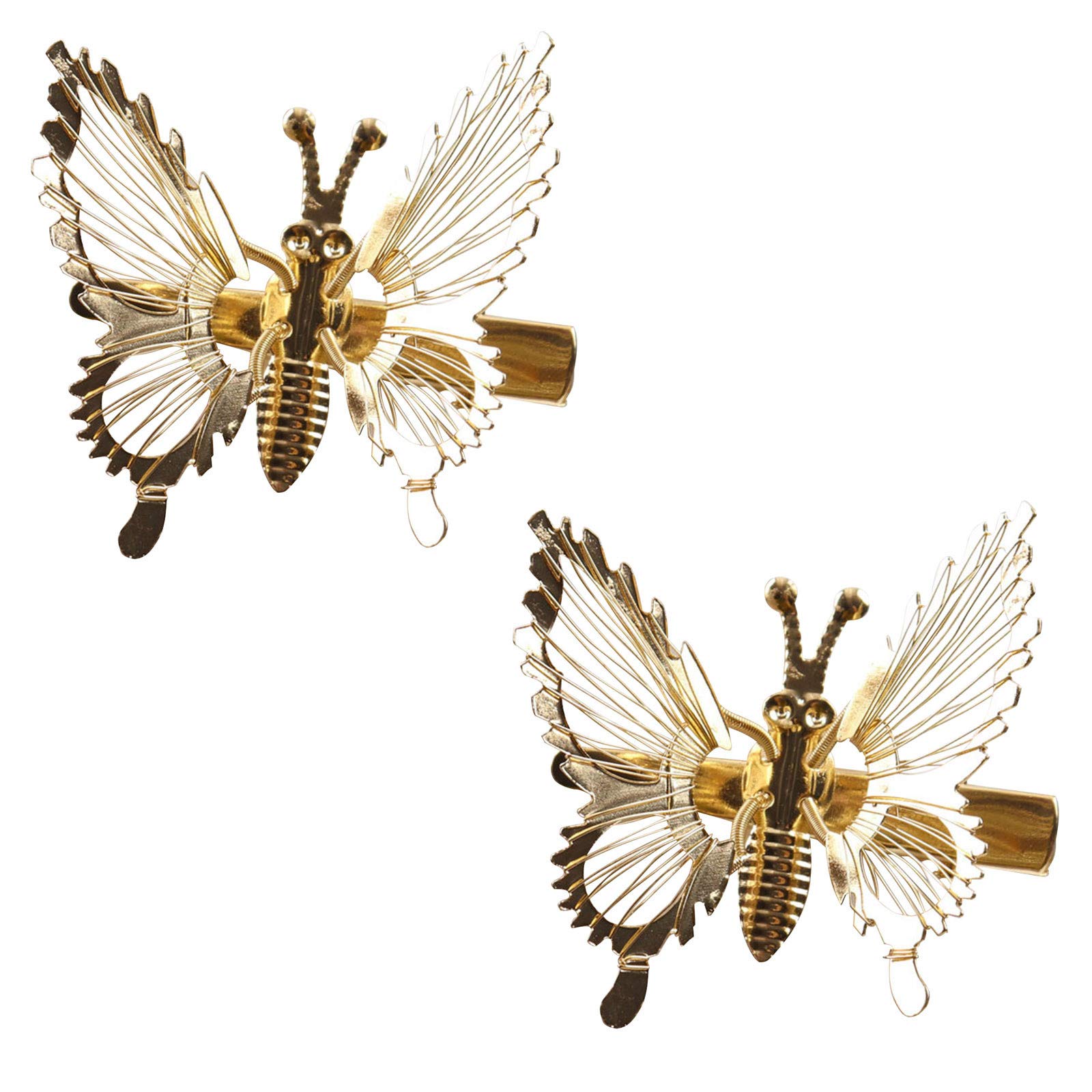 Butterfly Hair Clips for Women & Girls | Metal Hair Accessories with Moving Wings | Wild Bangs Flat Clip & Headdress Claw Clips | Perfect for School, Parties, Weddings & Daily Hairstyling