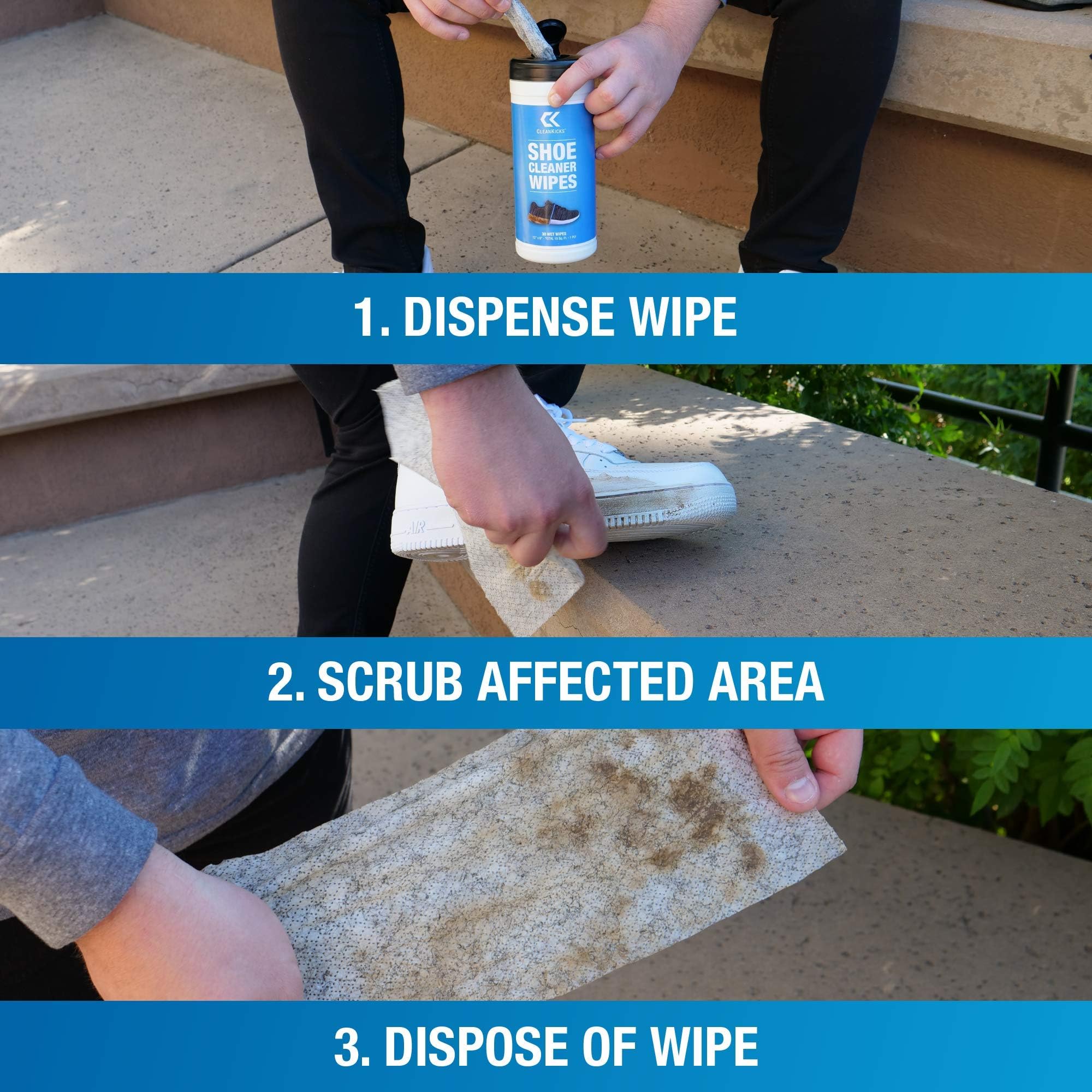 Premium Shoe Cleaner Wipes - Quick & Effective Shoe Cleaning Kit for Sneakers, Leather & Canvas Shoes - On-the-Go Shoe Care for Gym, Work & Outdoor Activities