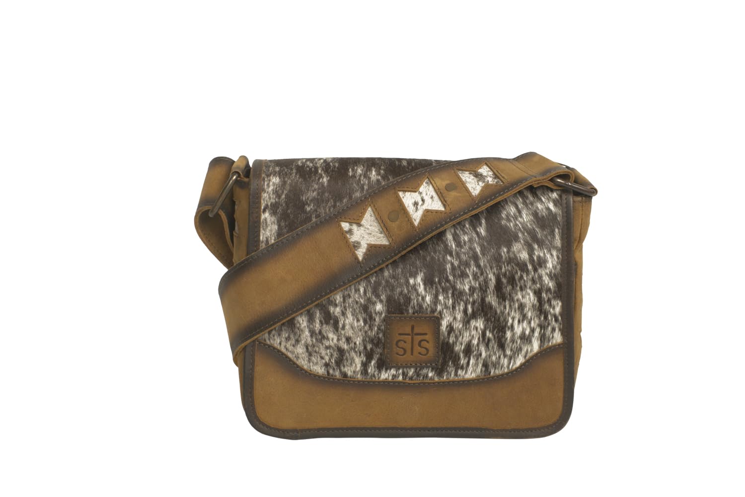 STS Ranchwear Women's Roswell Della Tan Cowhide Crossbody Purse - Stylish Western Handbag for Everyday Use, Travel & Country Events
