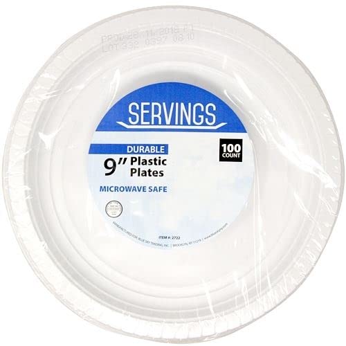 Nicole Fantani 9-Inch Disposable White Plastic Plates - Microwave Safe, Bulk Pack of 1000 for Restaurants, Hotels, Delis & Elegant Parties | Perfect for Catering, BBQs, Weddings & Family Gatherings