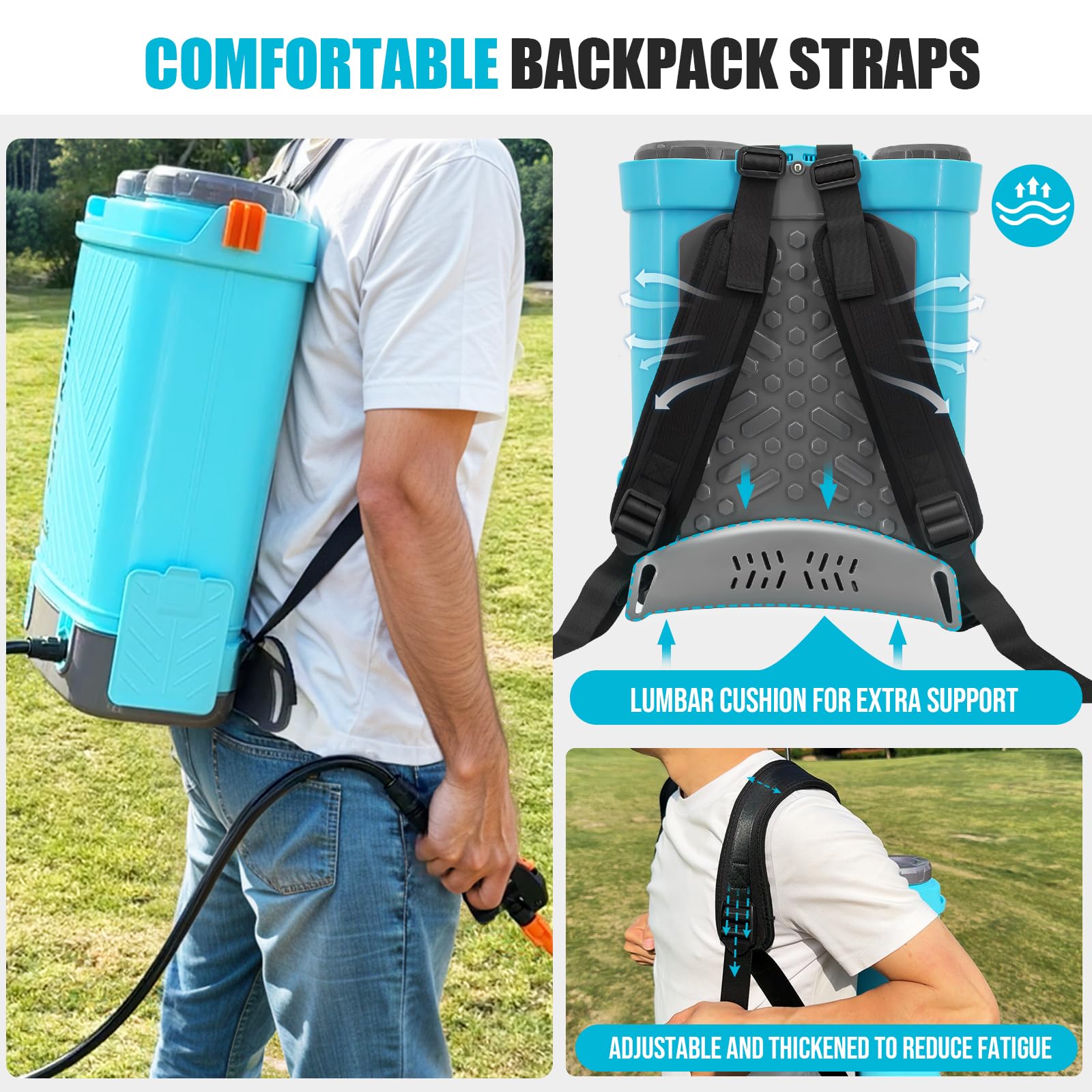 18V Battery Powered Backpack Sprayer - 4 Gallon Electric Sprayer with Adjustable 0-100 PSI Pressure, 5 Nozzles & Wand - Compatible with Makita Batteries (Includes 2.6Ah Battery & Charger) - Ideal for Lawn Care, Pest Control, and Agricultural Spraying