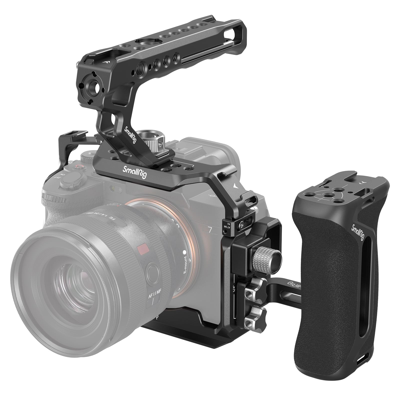 SmallRig 3669C Full Cage Kit for Sony A7R V, A7 IV & A7S III - Top Handle, Side Grip & HDMI Cable Clamp | Professional Camera Rig for Vlogging, Filmmaking & Photography
