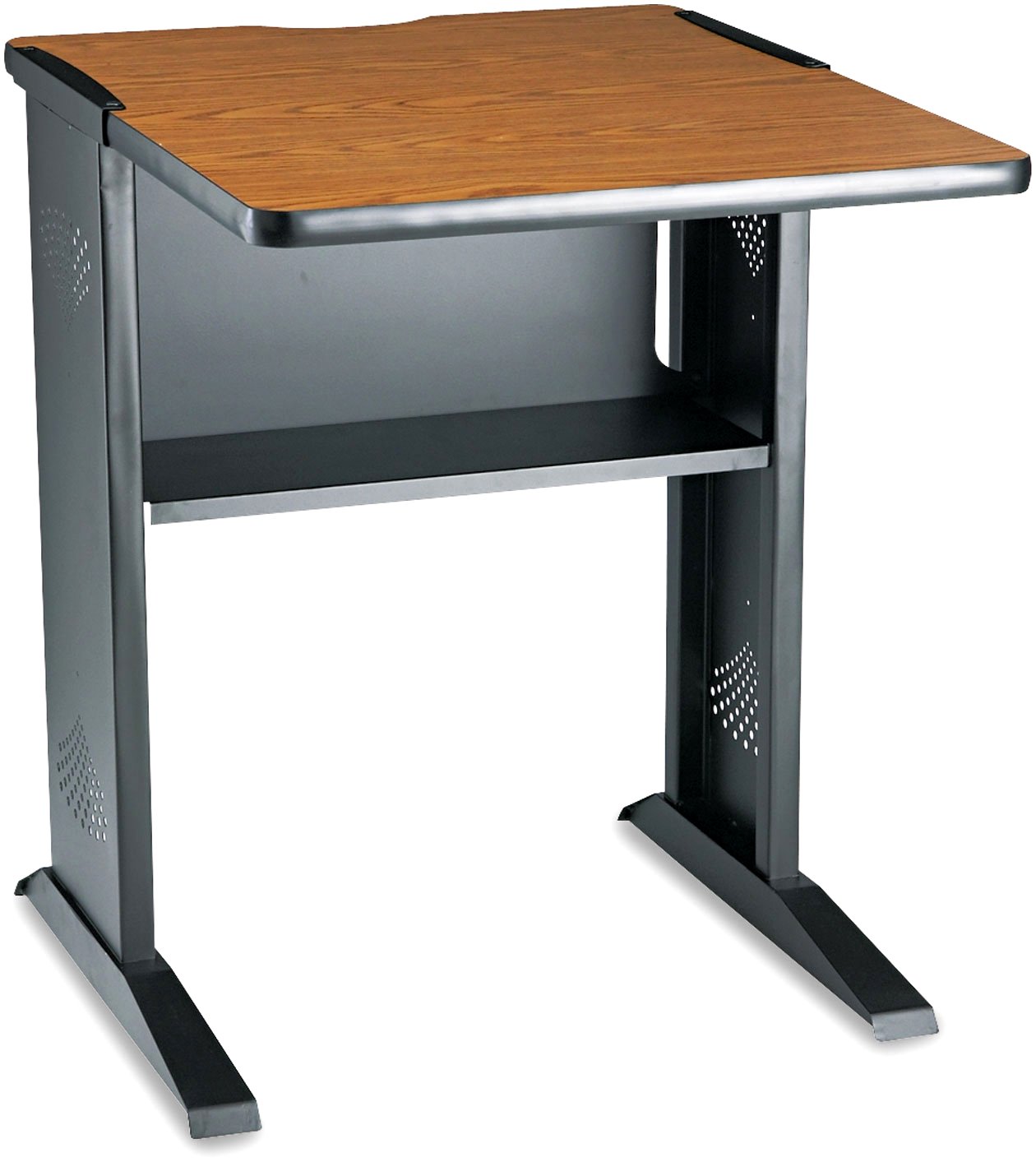 Safco 1934 Reversible Top Fax and Printer Stand - 24 Inch Wide Office Desk Organizer in Mahogany & Medium Oak Finish | Perfect for Home Office, Workspace & Small Business Setup