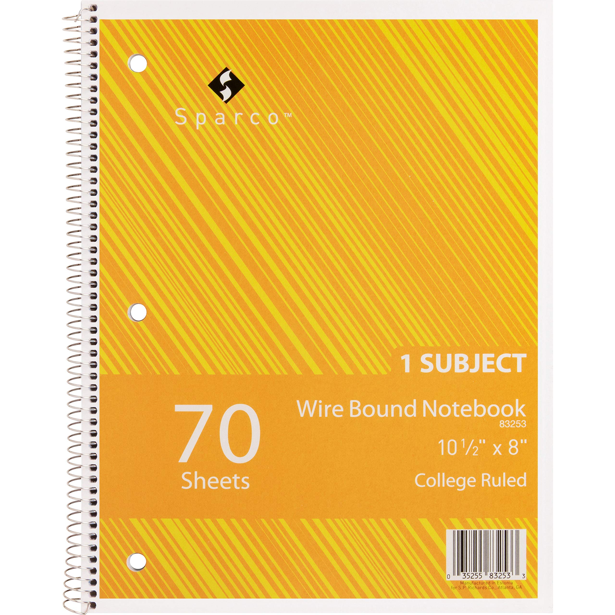 Sparco Wire Bound College Ruled Notebook - 80 Sheets, 8.5