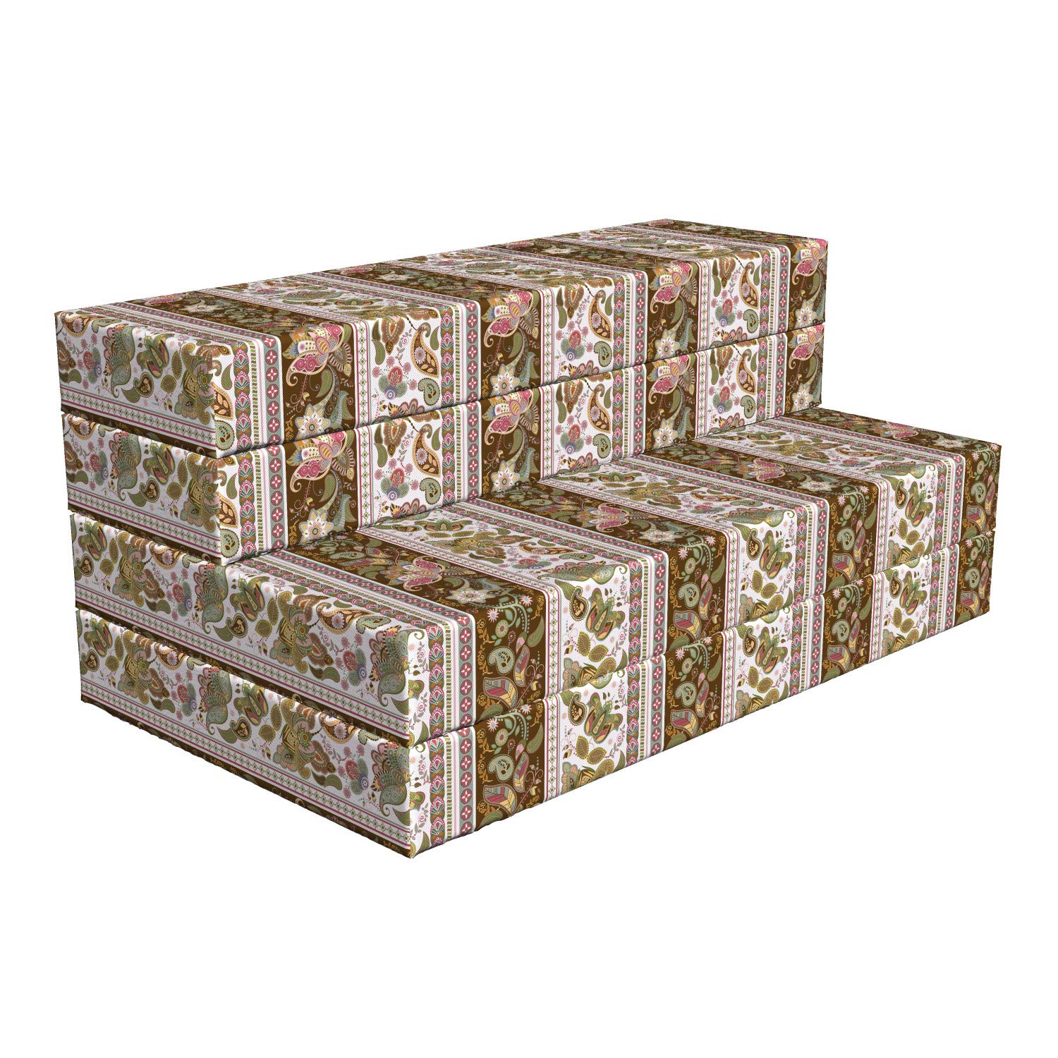 Ambesonne Oriental Foldable Mattress - Floral Paisley Design, 78.7