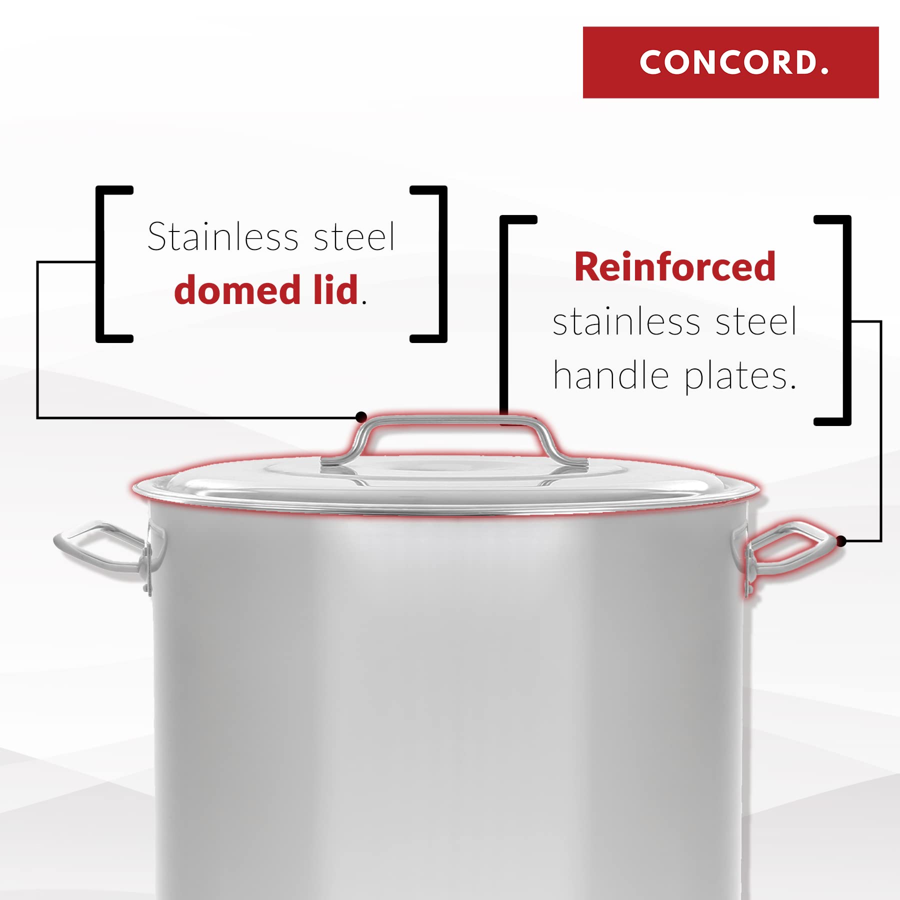 50 Quart Stainless Steel Stock Pot - Heavy Duty Commercial Cooking Pot for Soups, Stews & Pasta - Restaurant & Home Kitchen Use