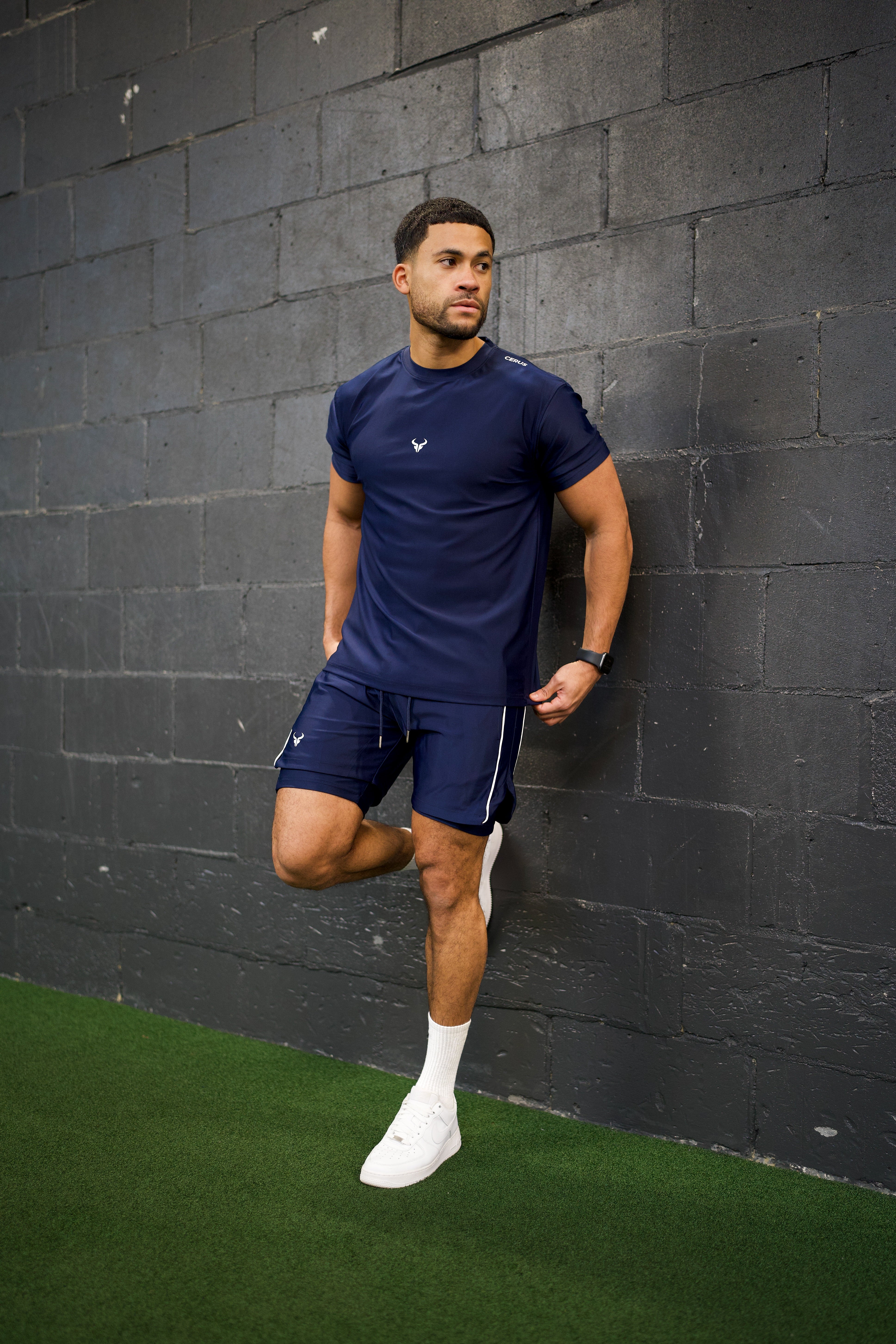 Cerus Navy Flex 2-in-1 Running Shorts with Built-in Liner - Moisture-Wicking, Quick-Dry Athletic Shorts for Men - Perfect for Gym, Jogging & Outdoor Workouts