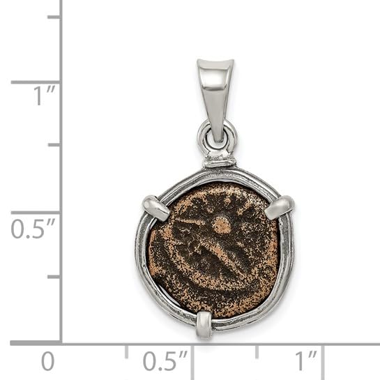 Antiqued Sterling Silver Widow's Mite Coin Pendant Necklace - Biblical Jewelry Gift for Women, Men & Collectors - Perfect for Religious Occasions, Daily Wear & Special Gifts