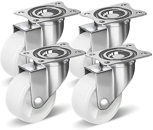 16-Piece 40mm Heavy Duty Swivel Castors - 360° Rotating Furniture Wheels for Trolleys, Cabinets & Industrial Carts - Galvanized Silver/White Finish - Perfect for Warehouse, Office & Home Furniture Mobility