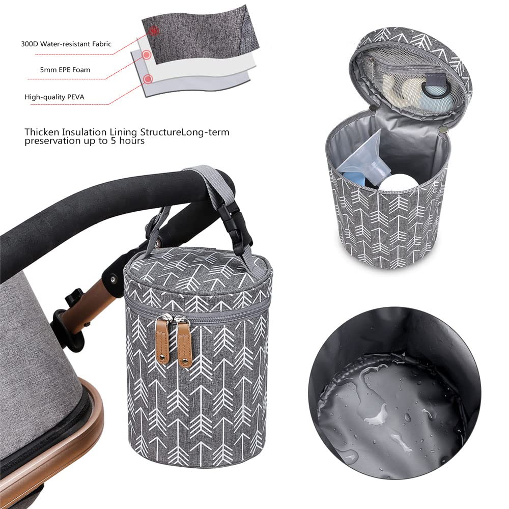 RESTPOTY Insulated Baby Bottle Bag - Thermal Breastmilk Cooler & Storage Tote for Travel, Daycare & On-the-Go - Portable Milk Bottle Holder Keeps Drinks Cold or Warm for Hours