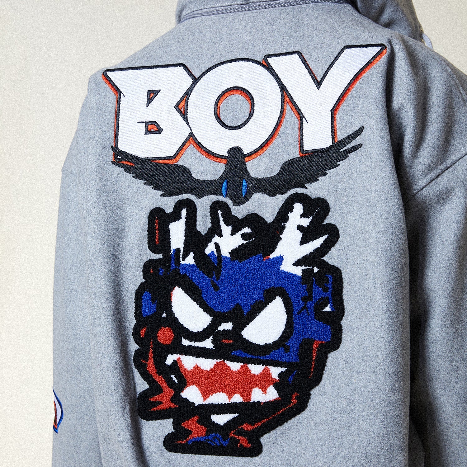 Moto Sticker Bomber Varsity Jacket for Men & Women - Retro Biker Style Leather Sleeves Windbreaker - Perfect for Motorcycle Riding, Casual Outfits & Streetwear Fashion