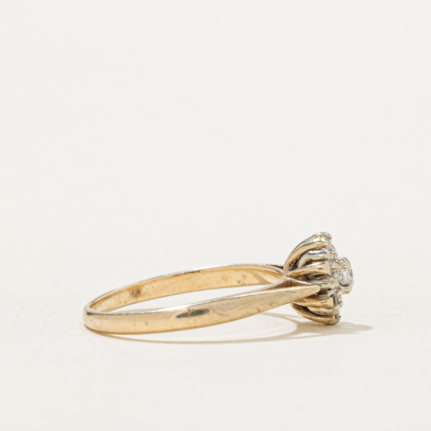 0.10ctw Diamond Petal Reverse Tapered Ring - Size 5.75 | Elegant Wedding Band, Anniversary Gift for Her, Unique Engagement Ring for Women