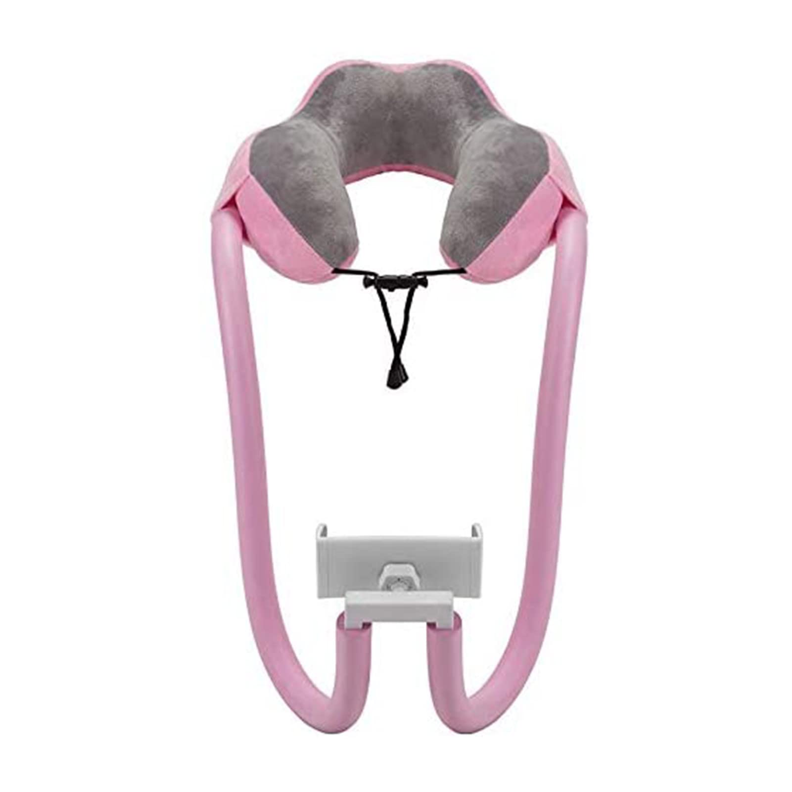 NUZYZ U-Shaped Pillow with Adjustable Phone Holder - Soft Neck Support Cushion for Hands-Free Viewing | Perfect for Travel, Bed, Sofa & Office Use