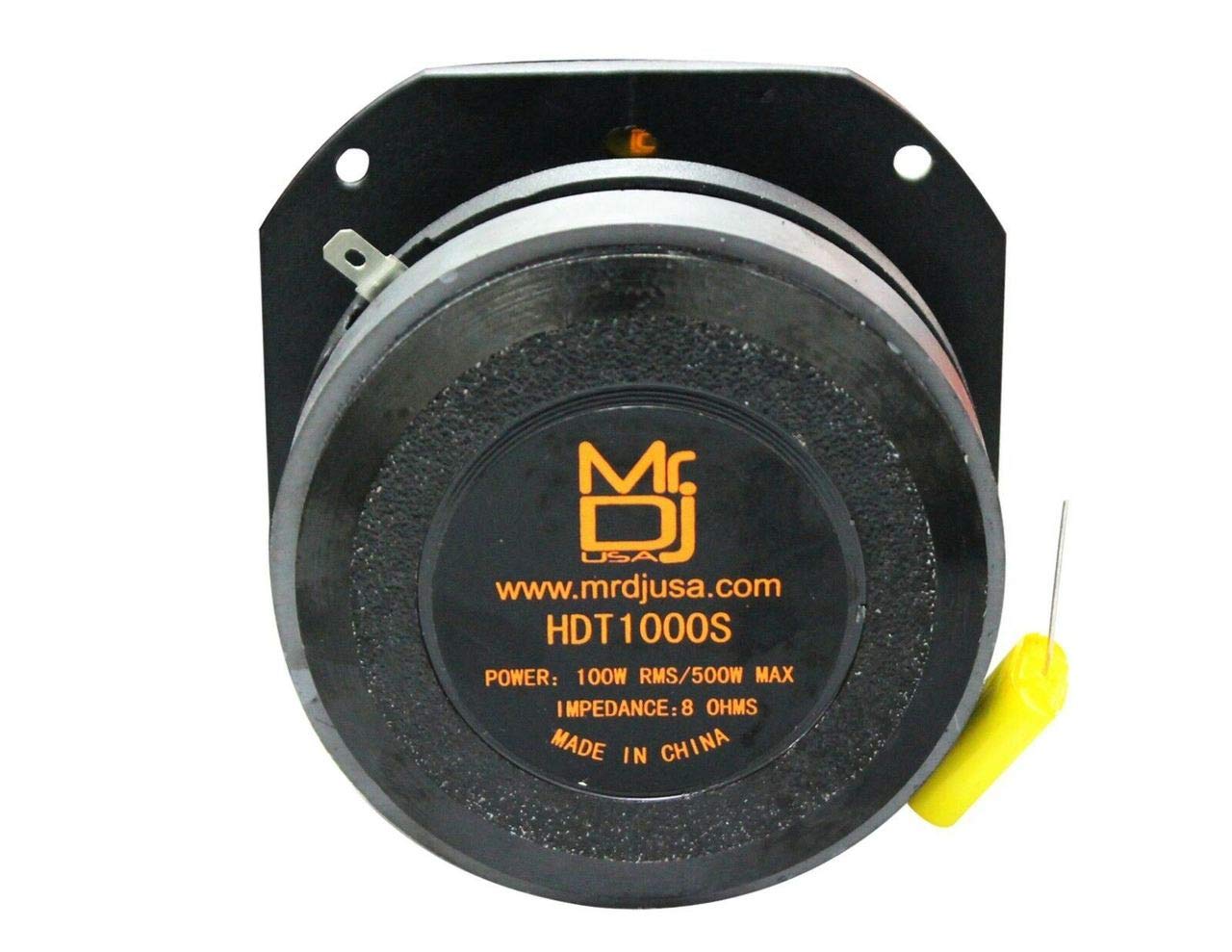 Mr. DJ HDT1000S 4-Inch 500W Titanium Bullet High Compression Tweeter Speaker - Chrome Finish for Professional DJ Equipment, Stage Performances & Car Audio Systems