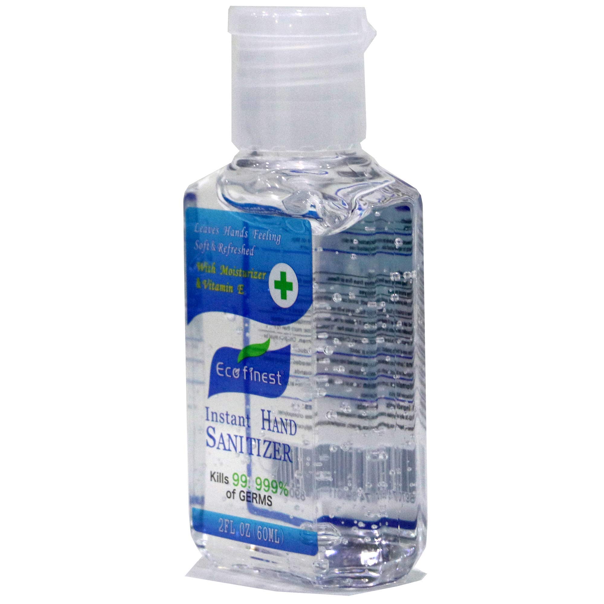 Eco Finest 2oz Hand Sanitizer Bulk Pack (24 Count) - 75% Alcohol No Rinse Instant Clean - Travel Size Sanitizing Gel for Office, School, Gym & On-The-Go Use