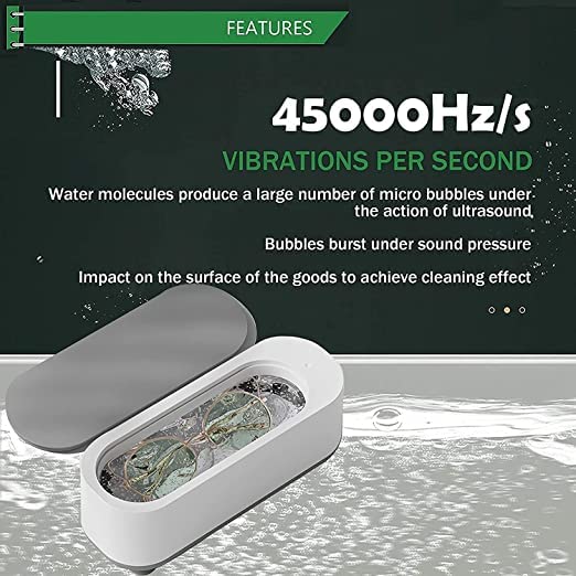 Kresal Ultrasonic Jewelry Cleaner Machine - 45Khz Low Noise Jewelry & Eyewear Cleaning Device for Rings, Watches, Coins, Retainers & Glasses | Portable Jewelry Cleaner for Home & Travel Use