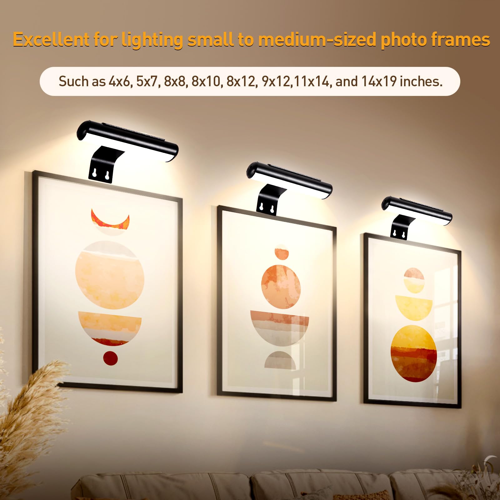 2 Pack Battery Operated Picture Light with Remote Control - Dimmable LED Art Light with Timer for Wall Paintings, Photo Frames, Portraits & Dartboards - Perfect for Home Gallery, Living Room Decor & Art Display (Metal Body)