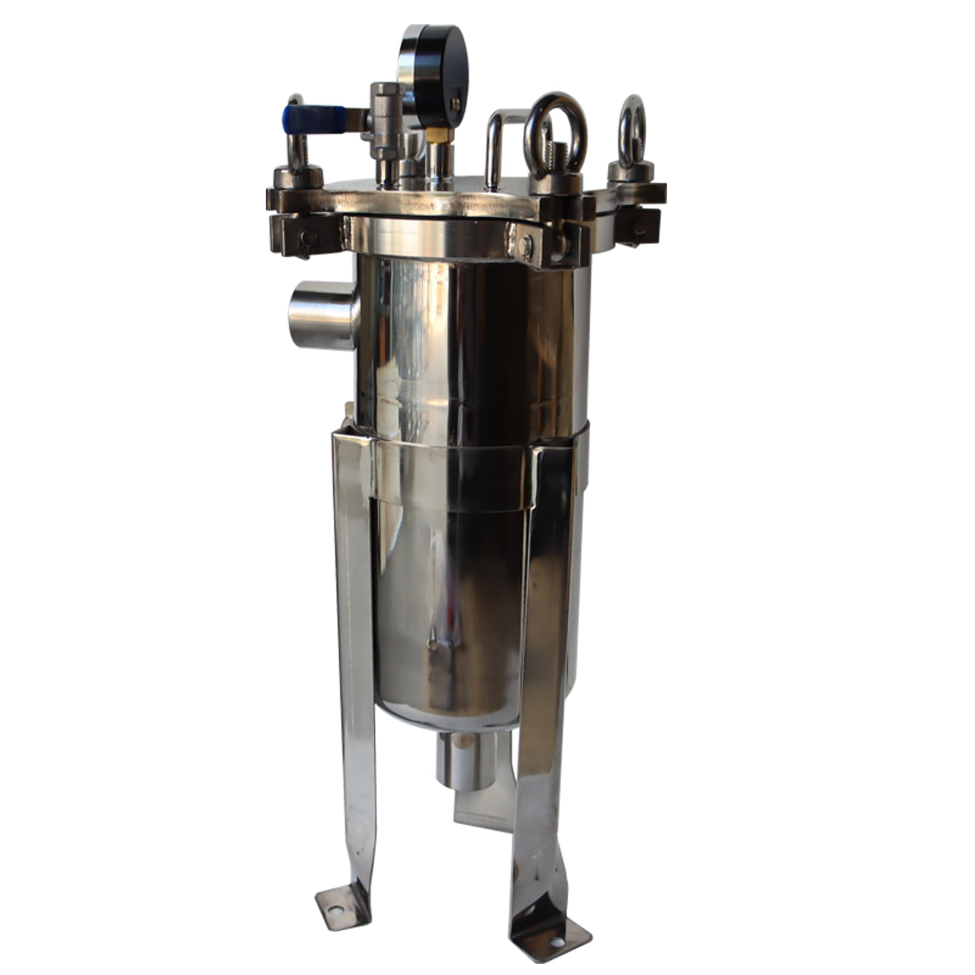 Industrial Water Filter System - 304 Stainless Steel Bag Filter with 0.6 Sq.Ft Filter Area, 1