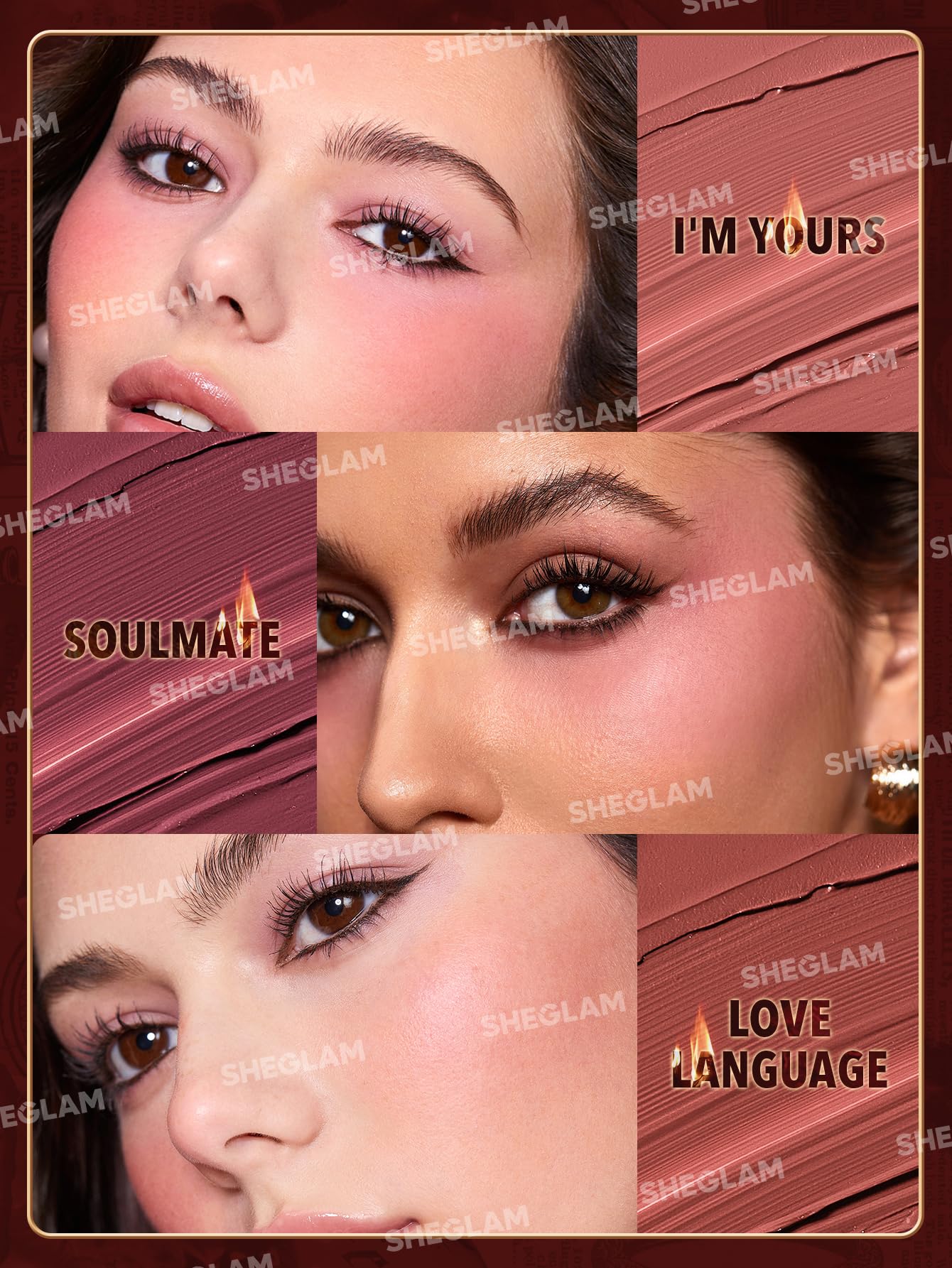 SHEGLAM Ember Rose Collection - Valentine's Day Gift Set with Pink Lip Gloss, Blush, Lipstick & Eyeshadow | Romantic Date Night Makeup Kit | Perfect for Valentine's Gifts, Bridal Makeup, and Special Occasions