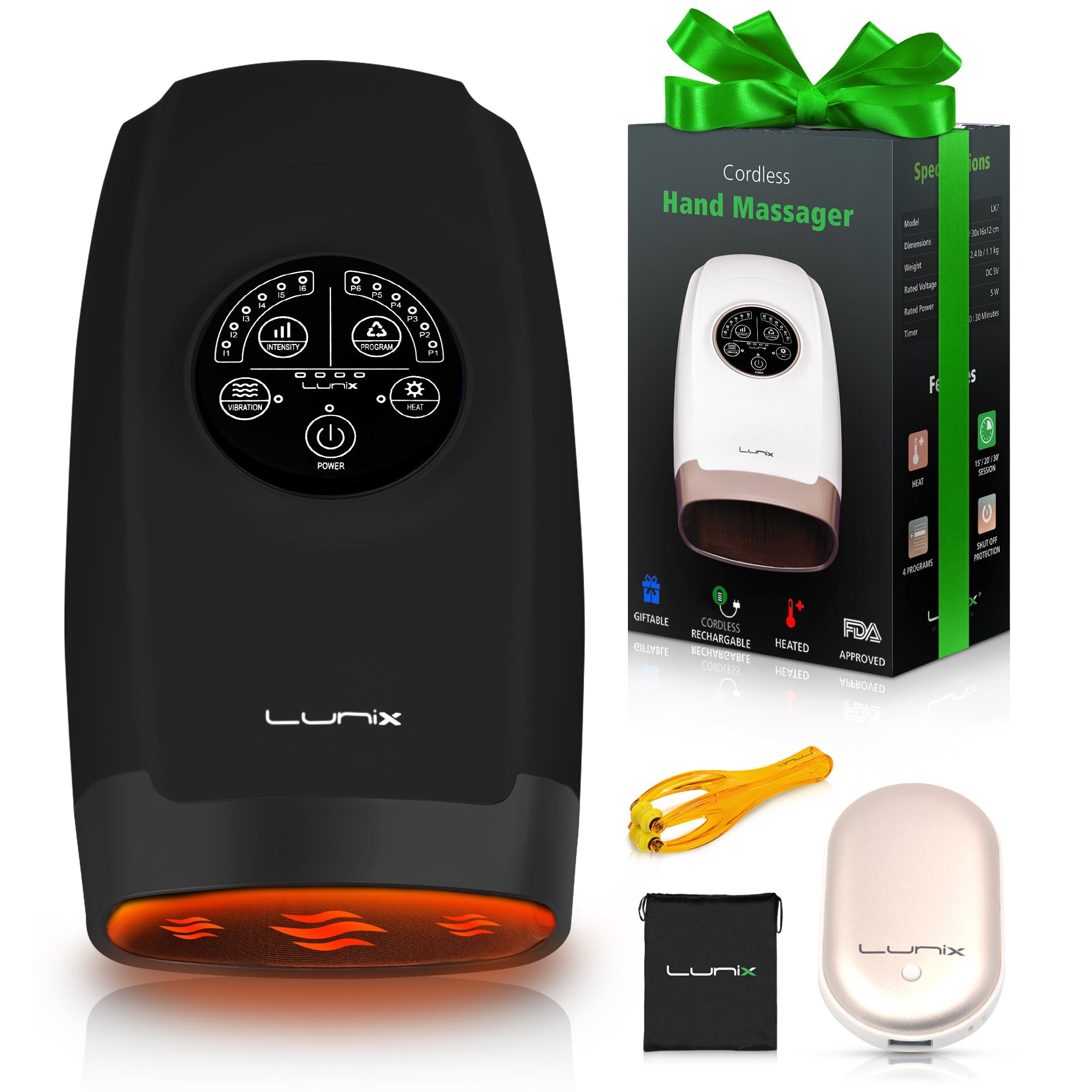 LX3 Cordless Hand Massager for Pain Relief - Rechargeable & Portable Hand Massager for Arthritis, Carpal Tunnel & Muscle Relaxation - Perfect for Office, Home & Travel Use