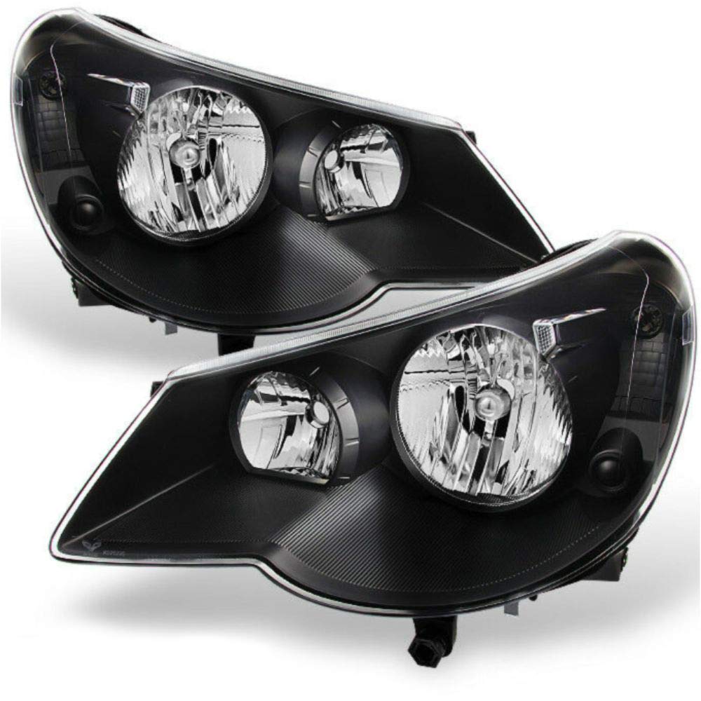 2007-2010 [Car Model] Black Replacement Headlights Pair - Left & Right Headlamp Assembly for Improved Night Driving Safety