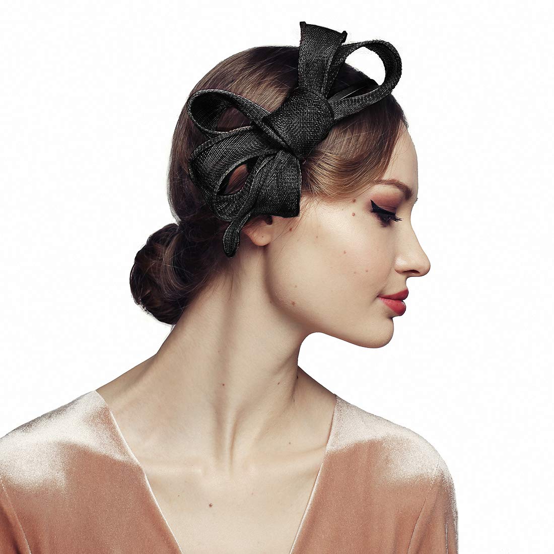 Elegant Sinamay Bow Fascinator Hats for Women - Perfect for Derby, Tea Parties & Weddings | Stylish Headpiece for Special Occasions