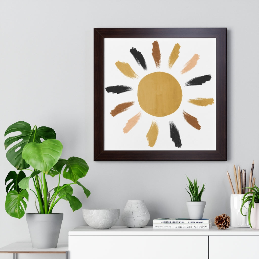 Modern Sunshine Framed Vertical Poster - Wall Art Decor for Living Room, Bedroom & Office - Perfect for Home & Office Decoration