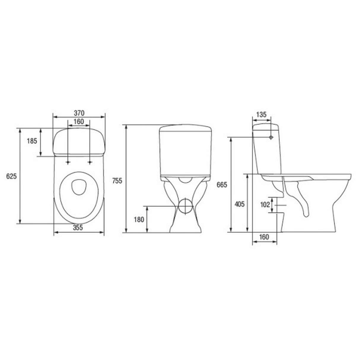 Ceramic Toilet Stand Complete Set - Modern Design with WC Tank & Polypropylene Seat for Horizontal Water Outlet Connection - Perfect for Bathroom Renovation & Home Upgrade