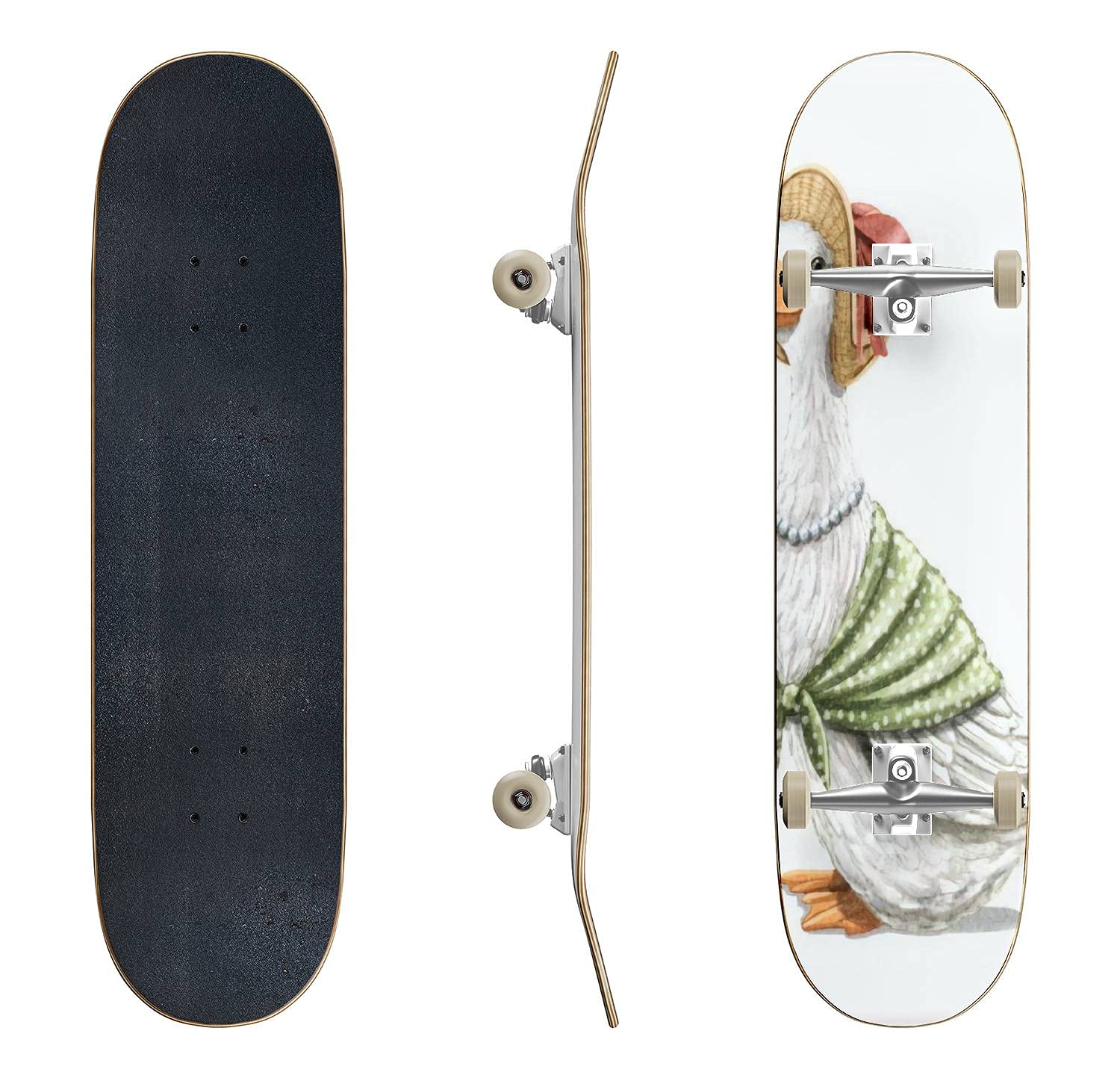 Watercolor Elephant African Animal Art Skateboard - Classic Concave Longboard for Beginners & Professionals | Extreme Sports Gear, Cool Teen Gifts for Skateboarding & Street Style