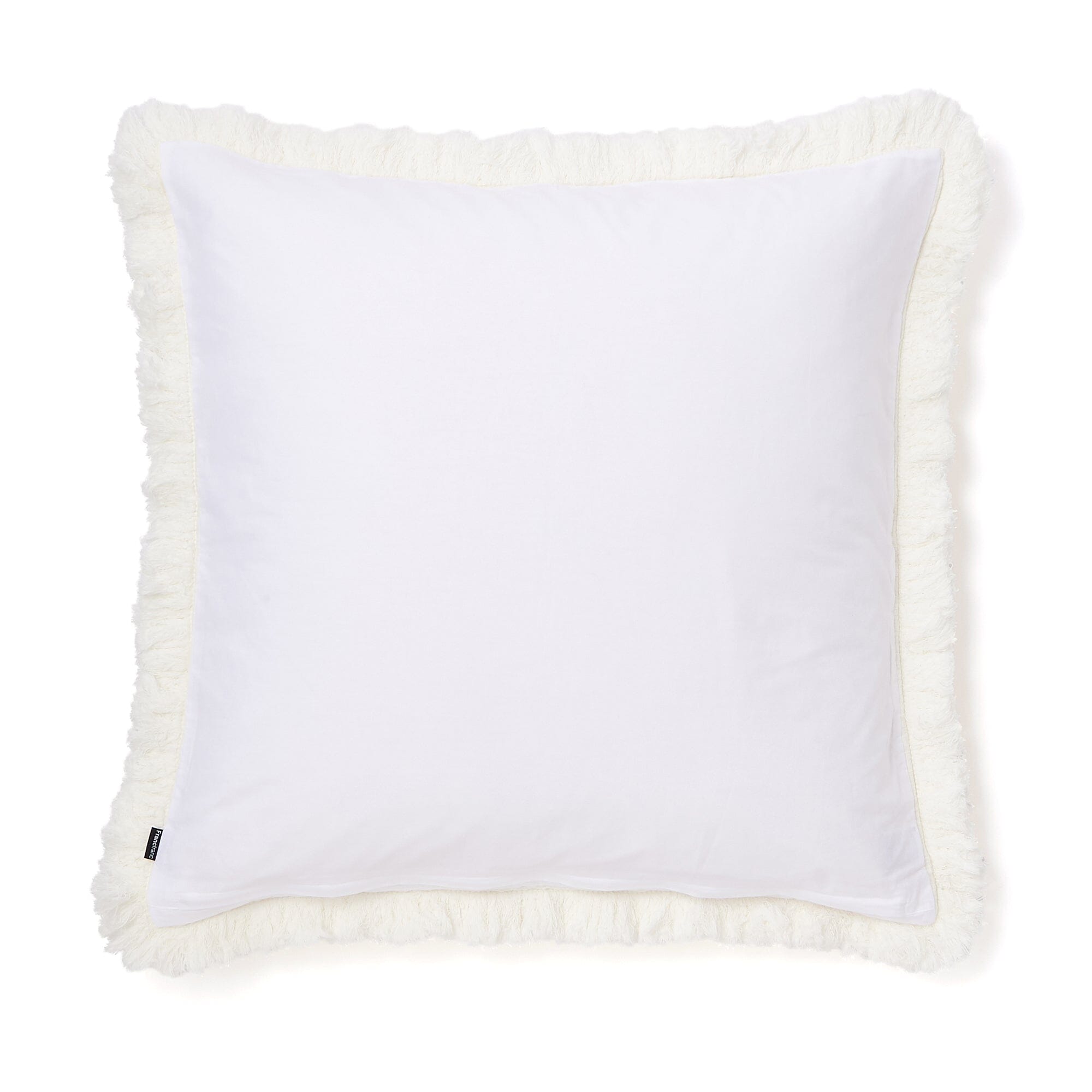 Premium Diamond Fringe Cushion Cover 600x600mm - Soft White Luxury Throw Pillow Case for Sofa, Bed & Home Decor - Perfect for Living Room, Bedroom & Cozy Spaces
