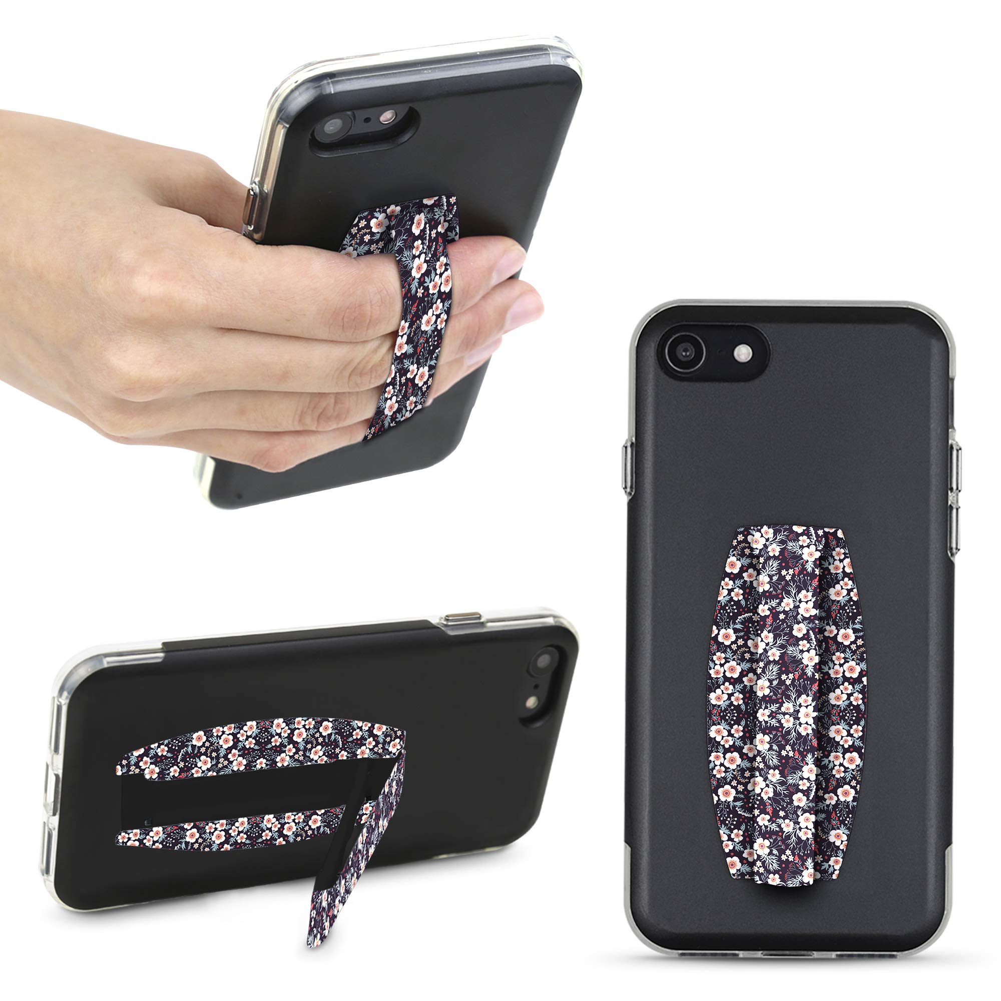 Gear Beast Universal Cell Phone Grip - Ultra Slim Elastic Finger Holder & Phone Stand for iPhone, Samsung, Google Pixel (Black) - Perfect for Gaming, Watching Videos, and Taking Selfies