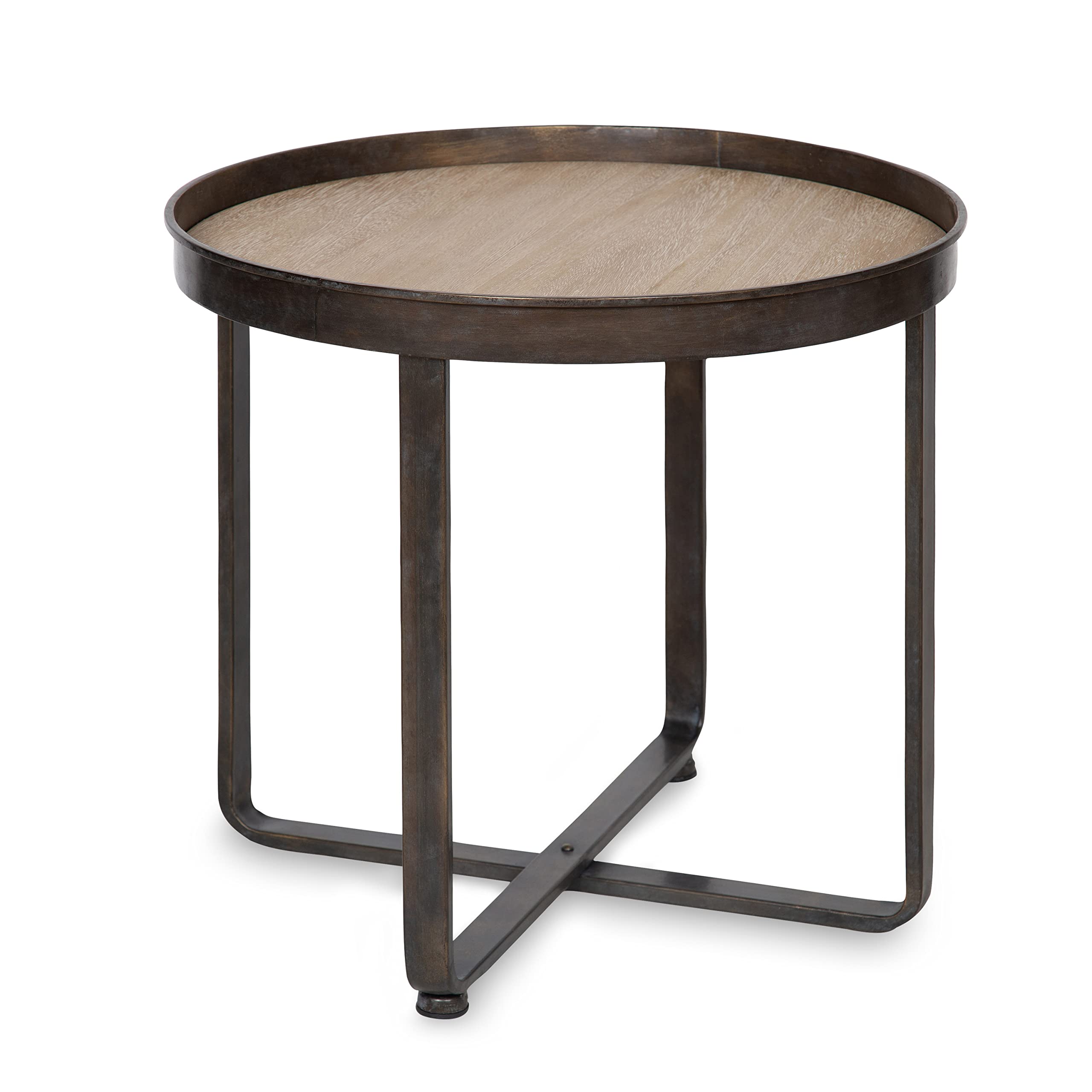 Kate and Laurel Zabel Industrial Modern End Table - 22.5