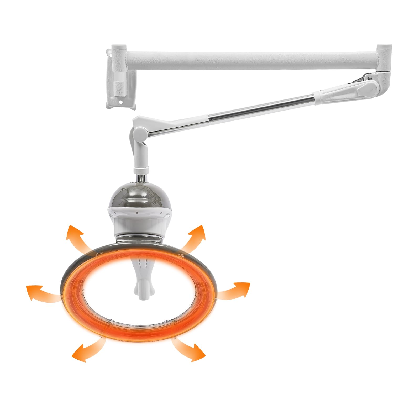 Professional Wall Mounted Orbital Rotary Hair Steamer - Adjustable Temperature Hooded Dryer for Salon & Home Use | Portable Perm Machine for Deep Conditioning Treatments | Perfect for Hair Salons, Spas & At-Home Styling (Gray)
