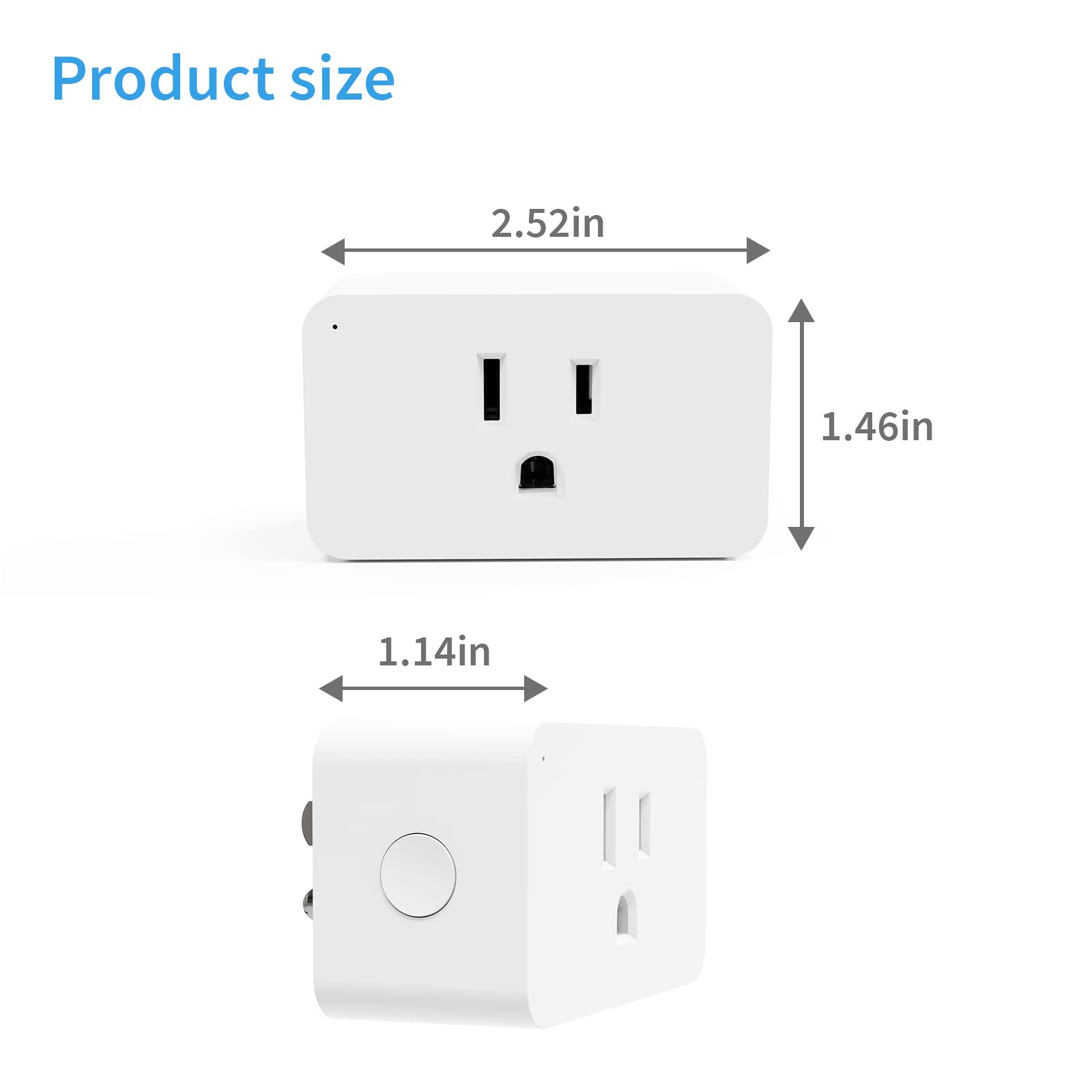 Smart Dimmer Plug 2.4G Wi-Fi - Alexa & Google Assistant Compatible Dimmable Smart Outlet for Voice Control, No Hub Required - Perfect for Bedroom Lamps, Living Room Lighting & Smart Home Automation