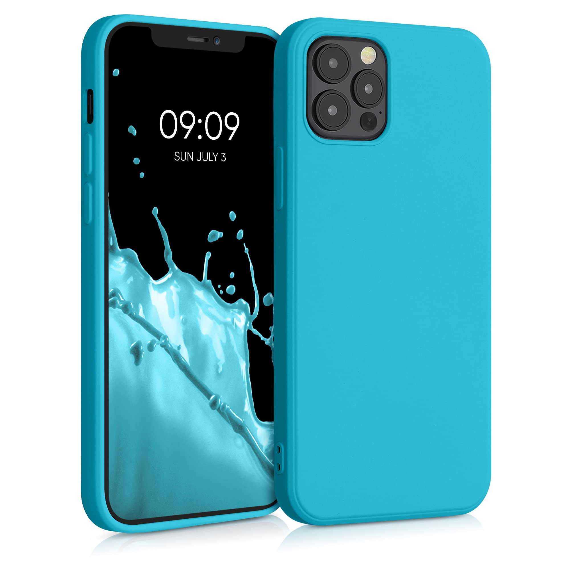 kwmobile Slim Protective TPU Silicone Case for Apple iPhone 12 & iPhone 12 Pro - Shockproof Phone Cover with Cool Glacier Design - Perfect for Everyday Use, Travel & Outdoor Activities