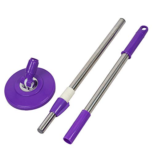 VUBLY Spin Mop Handle Replacement - 360 Degree Rotating Floor Mop Pole Without Foot Pedal - Durable Cleaning Tool Kit (Purple) for Hardwood, Tile & Laminate Floors - Perfect for Kitchen, Bathroom & Home Cleaning