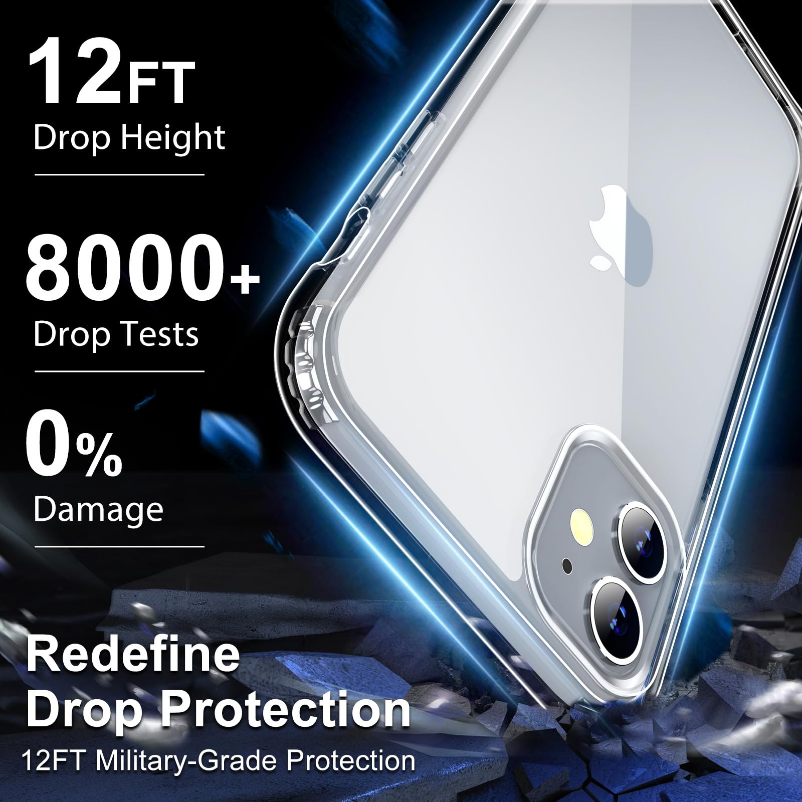 Premium Clear iPhone 11 Case 6.1-Inch | Shockproof & Anti-Yellowing Bumper Cover | Scratch-Resistant Protection | Perfect for Daily Use, Outdoor Activities & Travel
