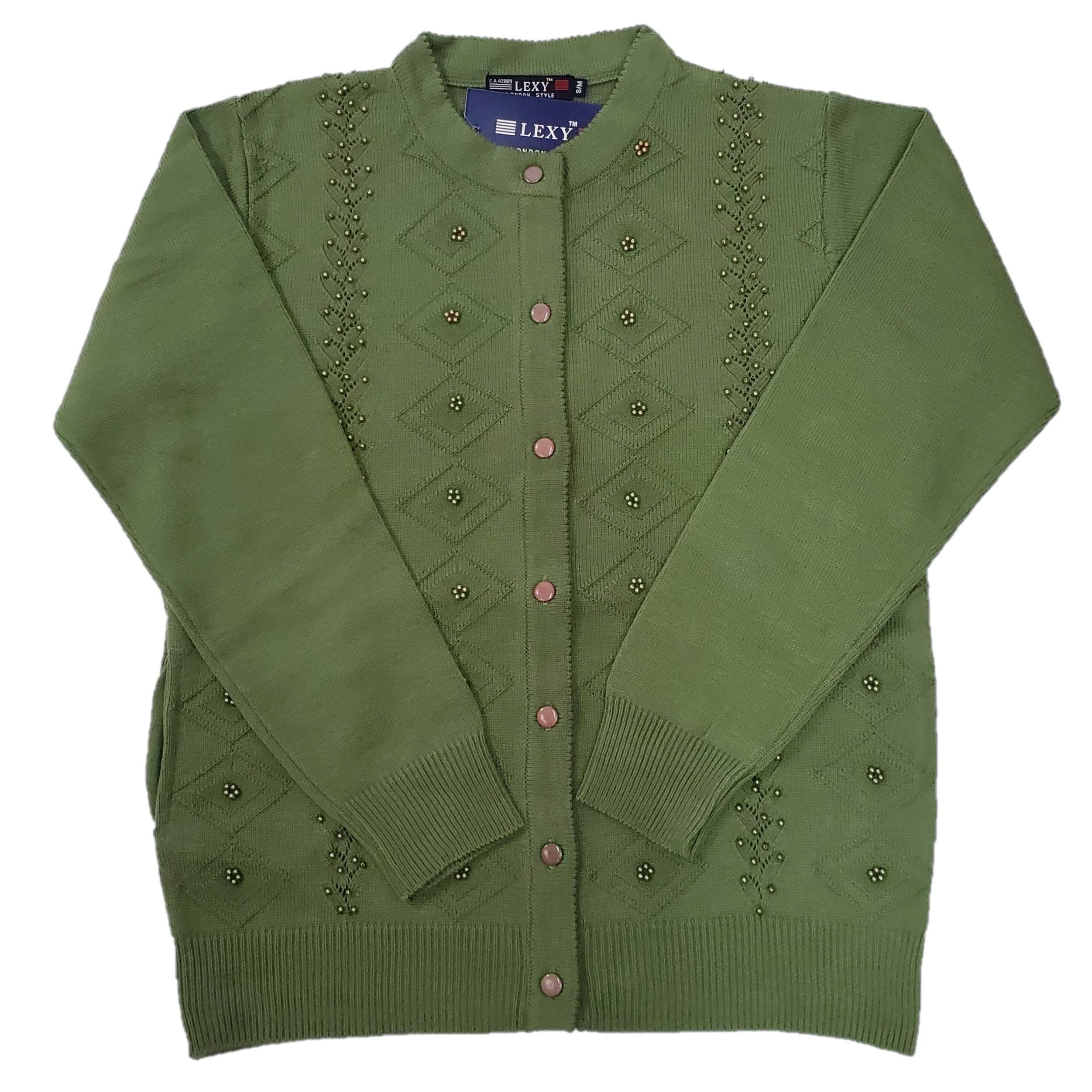 Women's Beaded Cardigan Sweater - Elegant Knit Open Front Cover-Up for Casual Outings, Office Wear & Evening Events
