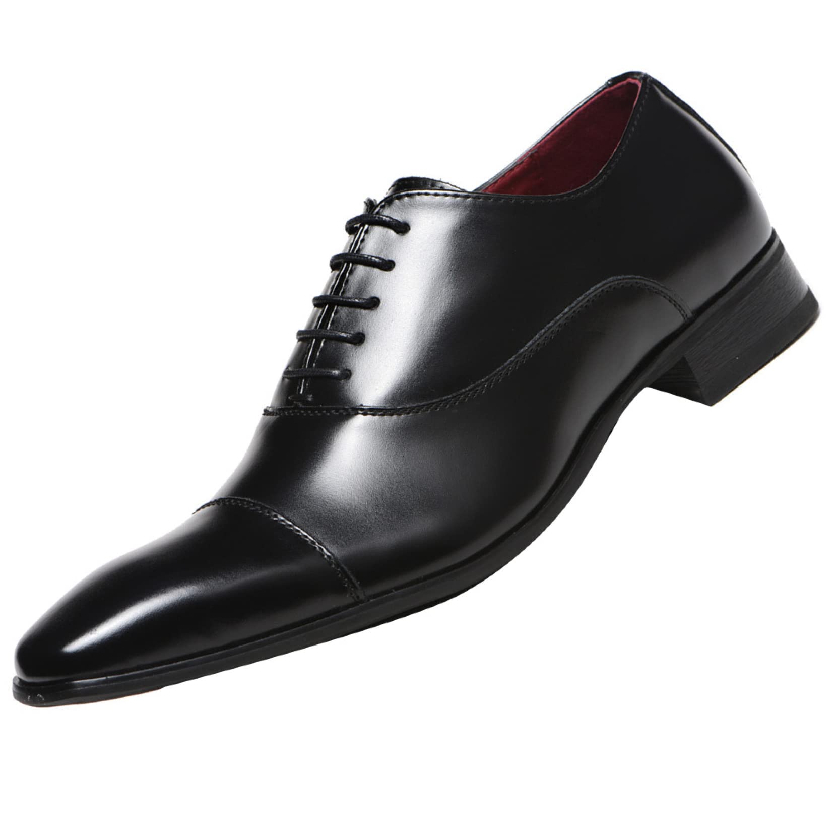 Men's Retro Square Toe Wedding Dress Shoes - Comfortable Height Increasing Business Oxfords for Formal Occasions, Tuxedo & Prom - Perfect for Weddings, Business Meetings and Special Events