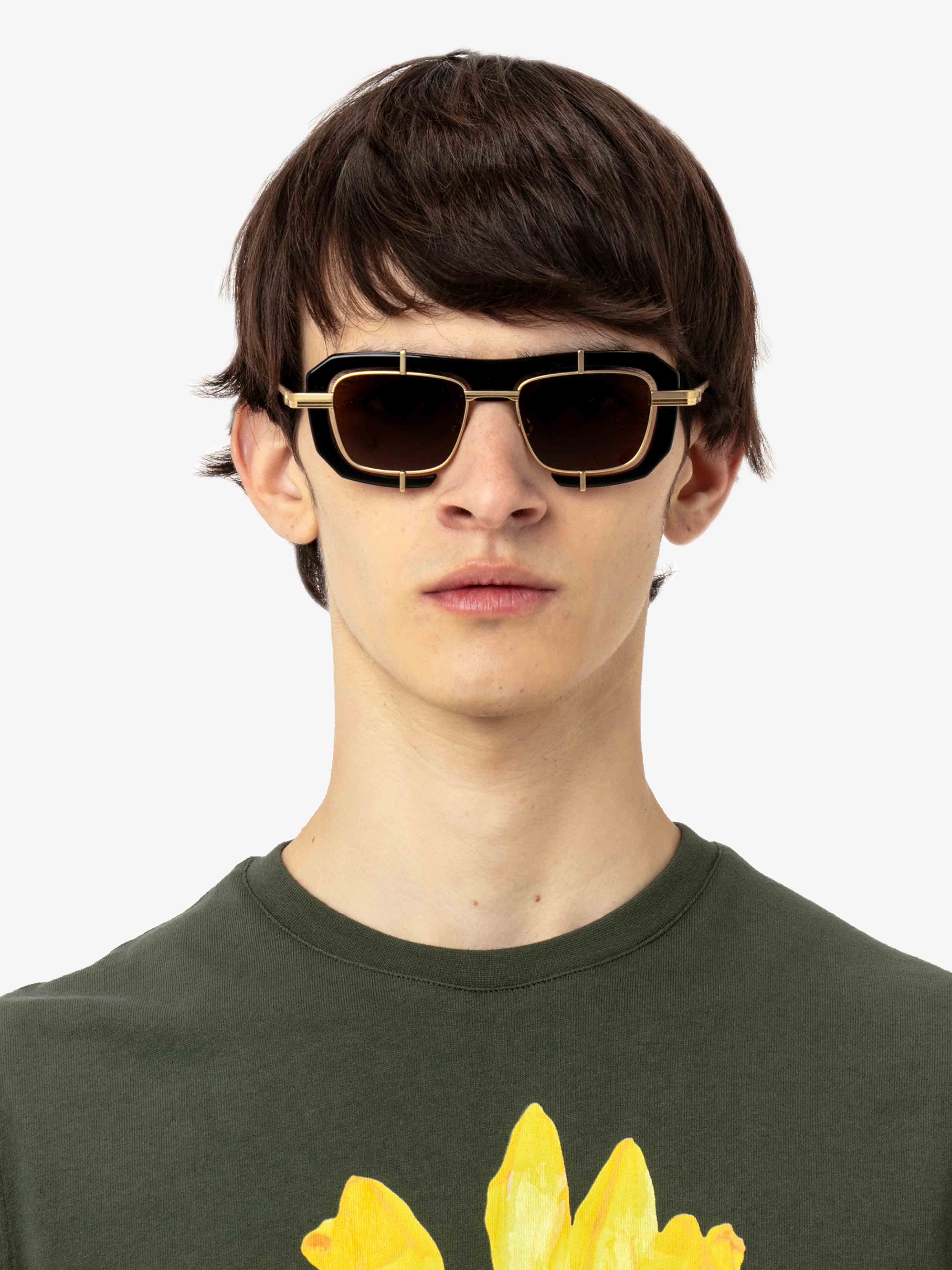 Stylish Geometric Combination Sunglasses for Men & Women - UV Protection, Trendy Unisex Design - Perfect for Outdoor Activities, Beach, and Fashion