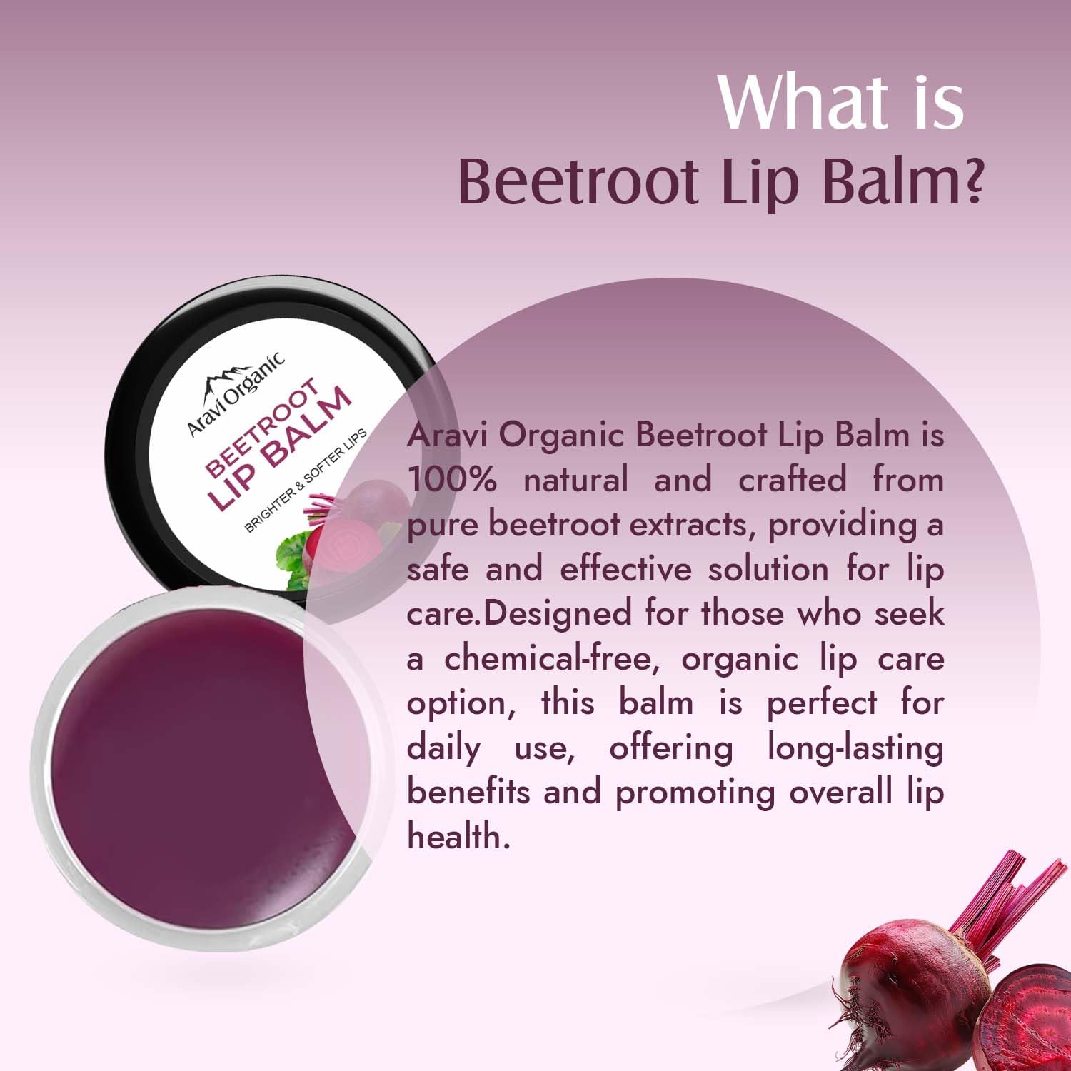 Organic Beetroot Lip Balm with Shea Butter & Cocoa Butter - Moisturizing Treatment for Dry, Chapped Lips - Natural Lip Care with Beetroot Extract - 8g Red - Perfect for Winter Skincare & Daily Hydration