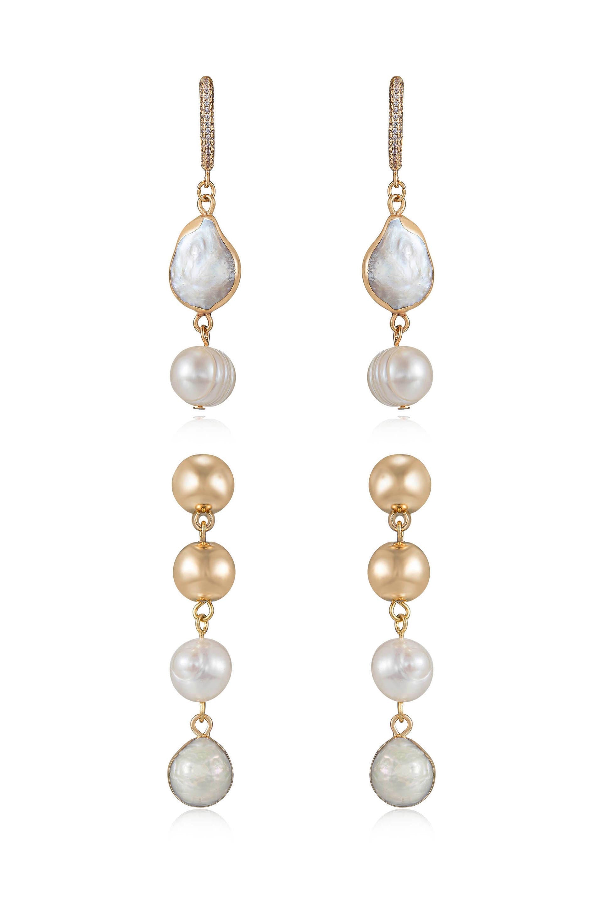 Elegant Duchess Pearl Dangle Earrings for Women - Perfect for Weddings, Parties & Special Occasions