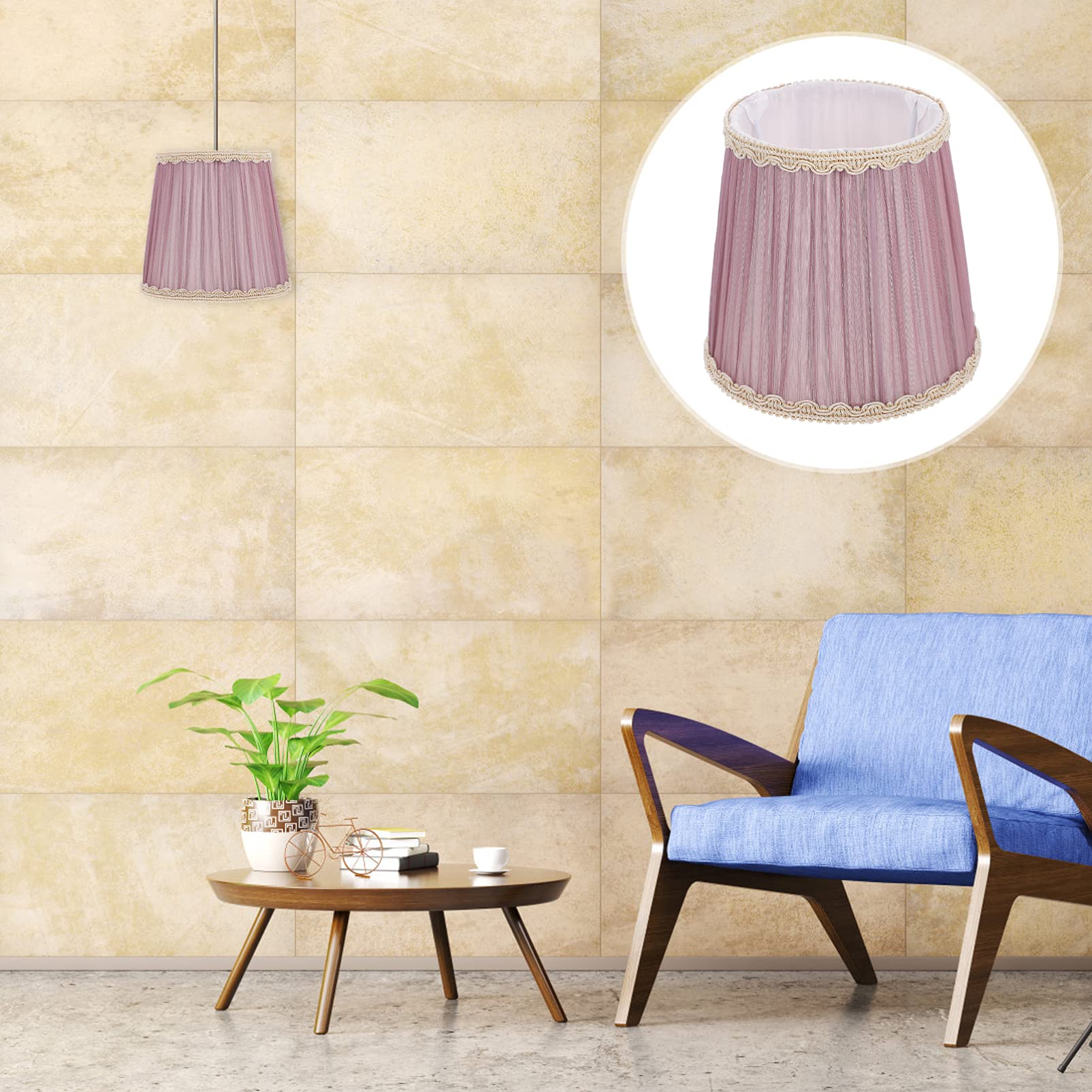 Uonlytech Pleated Lamp Shades - Clip-On Chandelier & Wall Lamp Covers, Barrel Drum Shades for Bulbs & Candles | Elegant Home Lighting Decor for Living Room, Bedroom & Dining Area
