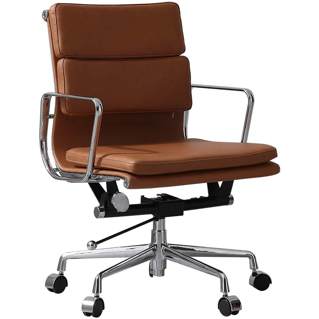 Premium FMOGE Ergonomic Office Desk Chair - Full Leather Computer Chair with Adjustable Height & Lumbar Support - Perfect for Home Office, Gaming & Executive Workspaces