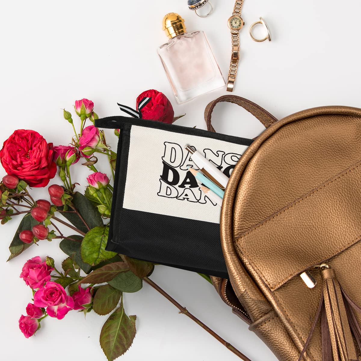 **Elegant Dance Makeup Bag - Perfect Gift for Women, Girls, Dance Teachers & Ballerinas - Ideal for Recitals, Birthdays & Dance Classes - Great for Dance Coaches, Instructors & Dancers**