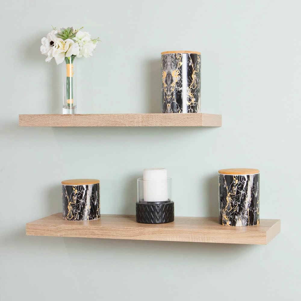 Premium Black Marble 3-Piece Kitchen Canister Set with Bamboo Lids - Airtight Food Storage Containers for Flour, Sugar, Coffee, Tea, Snacks & Baking Ingredients | Modern Pantry Organization for Countertop, Kitchen & Dining Room Decor